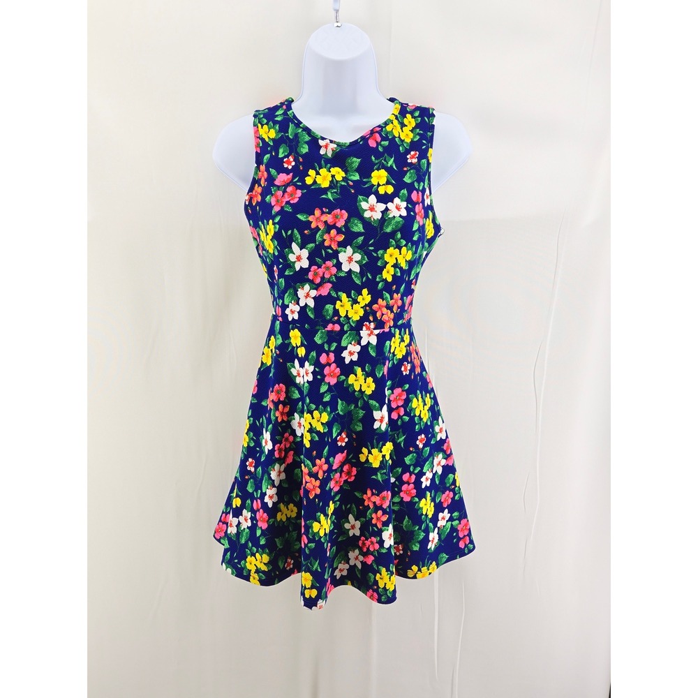 Fredes Bright Floral Ladder Open Back Mini Dress Small